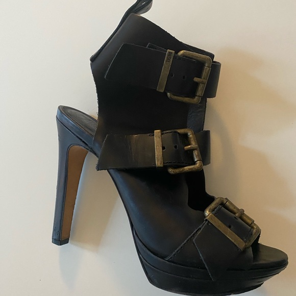 Diesel Melrose Riley Platform Heel Black Leather - Picture 3 of 8